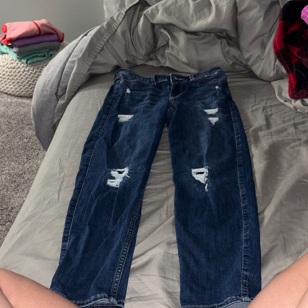 Abercrombie Kids Dark Blue Ripped Jeans